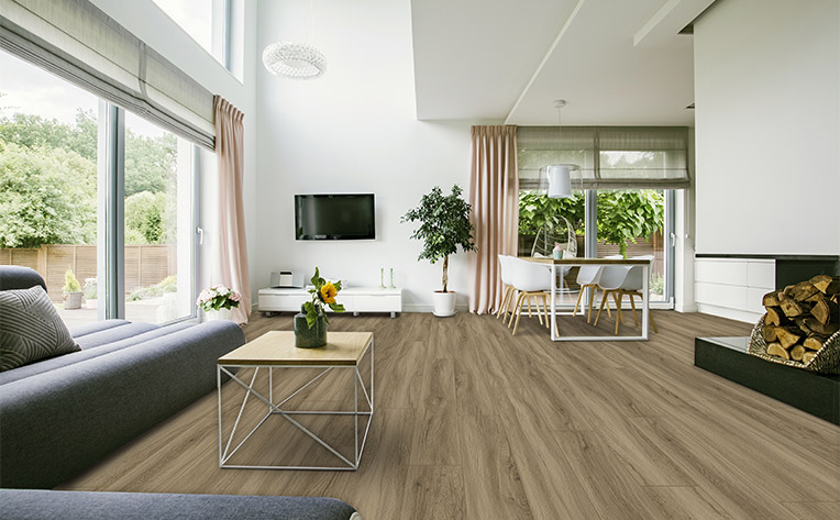 wood look vinyl flooring in living room