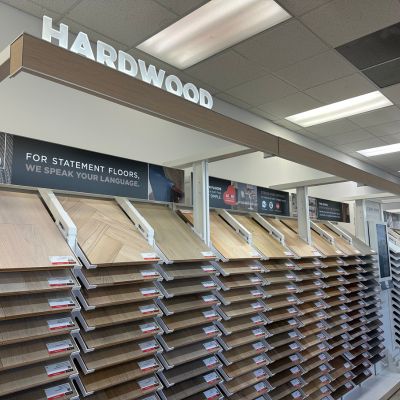 hardwood flooring display at our Winchester showroom