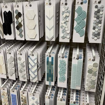 tile backsplash display at Weaver's Flooring America showrooms