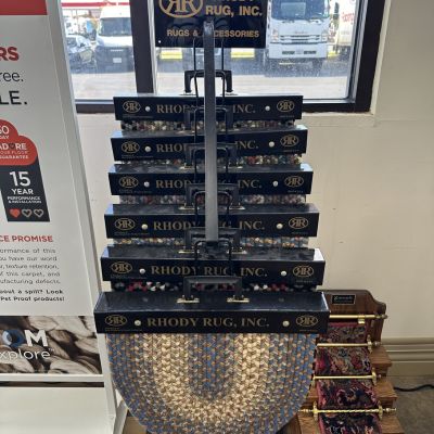 Rug display at our local flooring showroom
