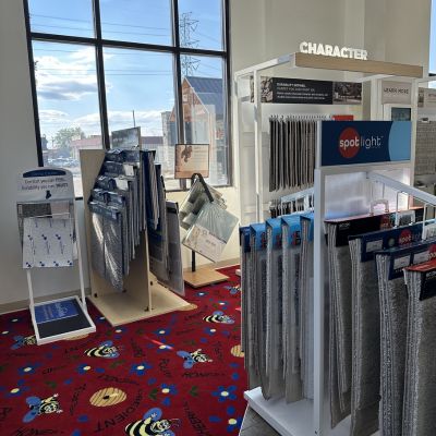 character carpet display at Weaver's Flooring America