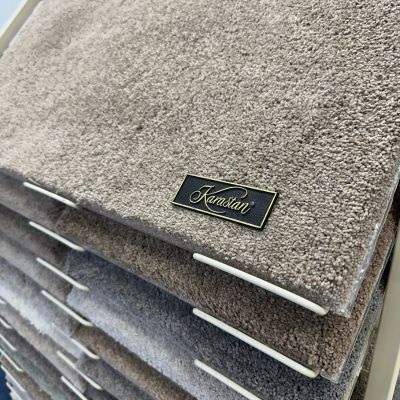 Karastan carpet display at Weaver's FlooringAmerica grey carpet